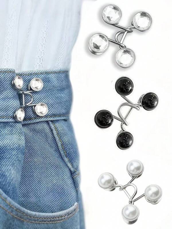 1pc Verstelbare Taille Gesp Verlenger Set, Jeans Verlenger Taille Verlenger Knoop, Voor Broeken Verstelbare Jean Knoop Perfecte Pasvorm, Instant Knoop