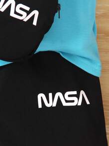 SHEIN Set de 3 piezas para niños pequeños: camiseta casual linda, pantalones cortos y bolsa, estilo deportivo de moda para la calle, para primavera y verano, escapada, vacaciones, viajes, relajación, tomar el sol