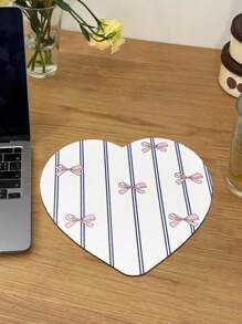 ROMWE Kawaii Cartoon Cute Bowknot Shaped Anti-Slip Waterproof Durable Thick Mouse Pad - White - View 5