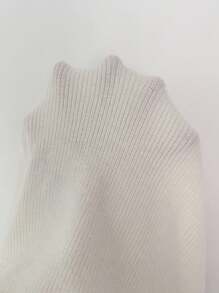 Elenzga Elegantes, simples enges Streifen-Jerseykleid mit Mock Neck, teilweise Knopfleiste vorne und kurzen Ärmeln