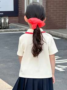 Dazy Kids 适合秋季穿着的女童T恤 - 杏色 - 查看 5