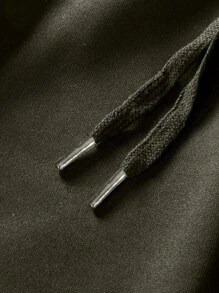 EURMUSE Cotton Men Letter Graphic Drawstring Waist Sweatpants - Army Green - View 5