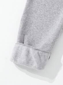 SHEIN Mirajuku Casual Loose Fit Sweatpants With Pockets, Printed Design, Suitable For Teen Boys, Daily Casual, Commuting, Sportswear Fall Winter - Grey - View 5