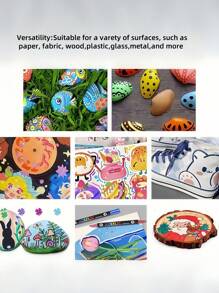 24/48/72 色丙烯颜料马克笔套装 - 适用于木材、帆布、陶瓷、玻璃和岩石绘画的鲜艳艺术笔，适合艺术家和 DIY 的优质速干工艺用品