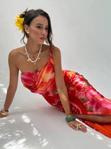 Aloruh Damen-Kleid mit Blumen Muster und Schulterschnürung, figurbetontes Kleid, perfekt für den Urlaub, Sommer-Outfits, Sommerkleidung, Strand-Outfits für Frauen, Strandurlaub, Urlaubs-Outfits für Frauen, Boho, tropischer Urlaub, Frauenkleidung, tropischer Urlaub, Frauenkleidung, Blumenmuster - Verschiedenfarbig - Übersicht 7