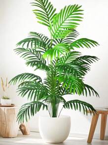 Large Fake Palm Tree Artificial Tropical Plant - 68cm/95cm/125cm (49.2in) Areca Palm Tree For Home, Office, Garden, Party Decor - Indoor Outdoor Plastic Plant Decorations - Realistic Faux Palm Tree