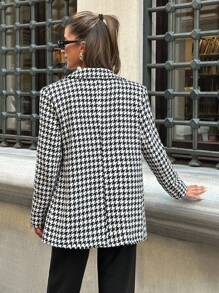 Women, Autumn, Regular Length, Regular Fit, Lining, Coket, Check, Black White, Premium Quality - Multicolor - View 2