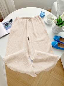 Comfortcana Damskie, uniwersalne, jednokolorowe, szerokie spodnie w swobodnym stylu