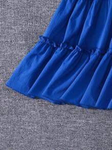 青少年女孩纯色无袖短裙，适合度假、夏季、旅行