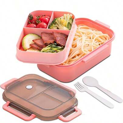 SHEIN Basic living 成人便当盒，便当盒便携式午餐盒，女士日常成人便当盒，女士便当盒，1500毫升大容量午餐盒