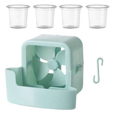 SHEIN 风扇降温加冰块夏季简易悬挂家用空调摇头扇快速降温露营户外桌椅，每套5个。一个辅助装置，可使普通风扇产生冷风。落地扇，无孔扇，温控器，家用悬挂冰块降温装置