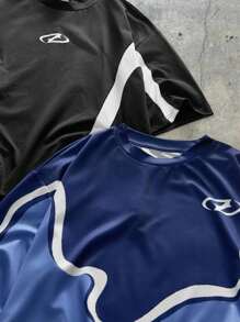 AXEPEAK Set de 2 camisetas de manga corta de cuello redondo de ajuste holgado con contraste de color para hombre - Multicolor - Ver 3