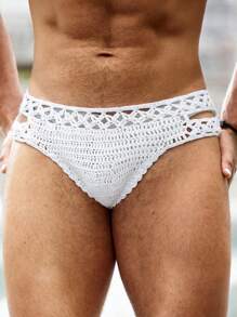 Surfspeed Men's Solid Color Hollow Design Briefs - Multicolor - View 3