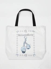 Rick and Morty X SHEIN Cartoon Pattern Hand Bag, Reusable Fashion Backpack, Multi-Functional Handbag, Printed Canvas Shopping Bag - Multicolor - View 5