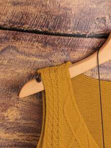 Breezaya 女士休闲纯色无袖针织上衣，适合大学穿着的针织毛衣