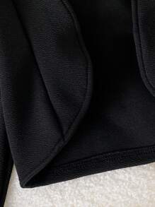 SHEIN Girl's Casual Solid Color Long Sleeve Jacket Girls Black Bolero Jacket Fall Winter