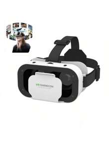 Zestaw słuchawkowy VR do telefonu komórkowego - zestaw słuchawkowy 3D do okularów Zestaw słuchawkowy do wirtualnej rzeczywistości kompatybilny z iPhonem Android - kompatybilny ze smartfonem 4,7-6,5 cala - idealny do filmów, gier mobilnych, lekki, regulowany, miękki i wygodny