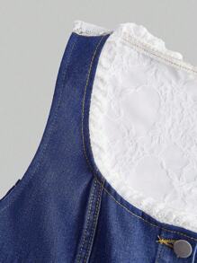 SHEIN MOD Jaket dan Mantel Denim Wanita, Fesyen untuk Musim Panas - Biru - View 5