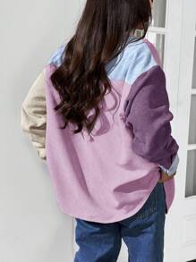 SHEIN EZwear 大码休闲撞色长袖夹克 - 彩色 - 查看 2
