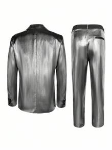 Calvornis Men's Business Commuter Jacket & Pants Suit - Black - View 2