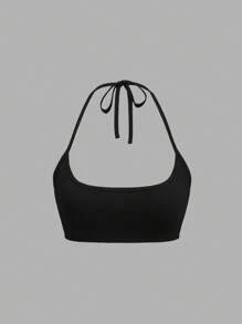 EgrlEra Sexy Solid Crop Halter Top, Summer - Multicolor - View 5