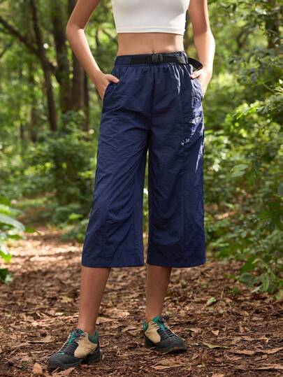 In My Nature 女士休闲百搭系带户外短裤 女士夏季慢跑裤 高腰慢跑裤 风衣裤 宽松健身裤 七分运动裤 徒步裤 工装裤 徒步裤 女士高腰运动裤 七分裤 可调节腰带