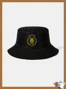 We Bare Bears X SHEIN Cute Cartoon Printed Reversible Bucket Hat - Black - View 2