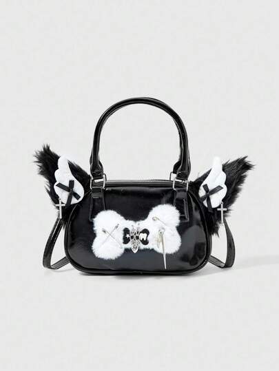 Goth Bolso cruzado de uso diario con diseño de orejas de gato lindo y de moda