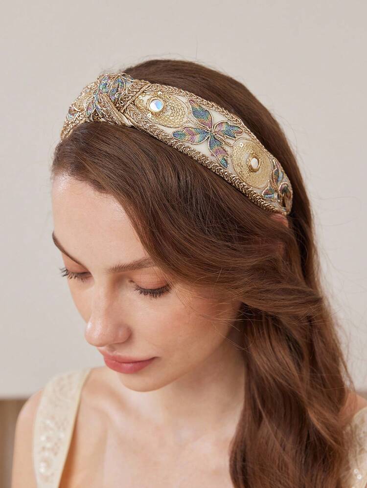 レース ラインストーン ヘッドバンド