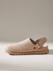 Solecia 女士低帮帆布滑板鞋，新款时尚休闲运动鞋，百搭运动鞋，秋季小白鞋，鞋垫拖鞋，绒面革软木拖鞋，女式封闭式木屐 - 卡其色 - 查看 4