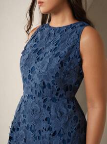 Anewsta Váy đuôi cá ren hoa cổ yếm cho nữ, váy bó sát thanh lịch, phù hợp cho mùa hè, lễ hội, ngày lễ, kỳ nghỉ - Màu xanh lam - Xem 5