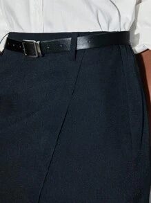 Maija 女士纯色不对称下摆休闲短裙