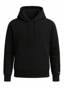 Champion Men's Casual Versatile Simple Pocket Drawstring Hoodie - Black - View 4
