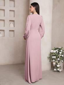 Veilorie Women's Extra Long Dress, Fashionable For Summer Occasion Dresses   Tea Party Dress   Birthday Women Outfits - Pink - View 4