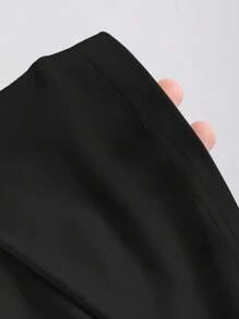 Sweetra Women's Casual Floral Printed Ruched Oblique Shoulder Top - Black - View 4