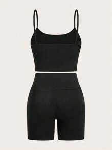 Auralis Plus-Size Women's Summer Three Pieces Set, Casual Sportswear, Fitness Clothing, Loose, Athleisure Comfortable And Highly Elastic Women's Set, Can Be Summer Set - Pink - View 10