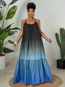 Maweii Váy vải dệt họa tiết hoa cỡ lớn thanh lịch mặc hàng ngày thời trang 2025 cho nữ chất lượng cao, có dây đeo có thể điều chỉnh, thiết kế đa năng và ngày lễ - Nhiều màu - Xem 4