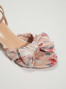 SHUZIA Ladies Vintage Floral Chunky Block Heel With Bow - Multicolor - View 7