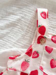 SHEIN 新生女婴可爱百搭粉色心形连体衣，夏季 - 彩色 - 查看 4