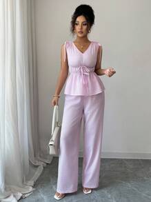 Elenzga A Two Pieces Summer Set With Elegant And Vacation-Like Charm For Ladies