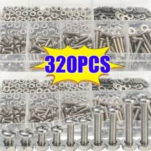 120/320Pcs Stainless Steel Screws An Head Screws Nuts Bolts Assortment Kit M2 M2.5 M3 M4 M5 Metic Nut And Bolt Assortment - Multicolor - View 1