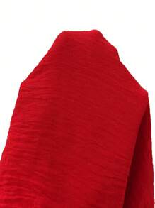 SHEIN LUNE Loose Straight Elastic Drawstring Textured Wrinkled Fabric Spring Summer Pants - Red - View 7