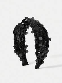 MOTF PREMIUM GLITTER SQUINS CRISS-CROSS HEADBAND - Black - View 1
