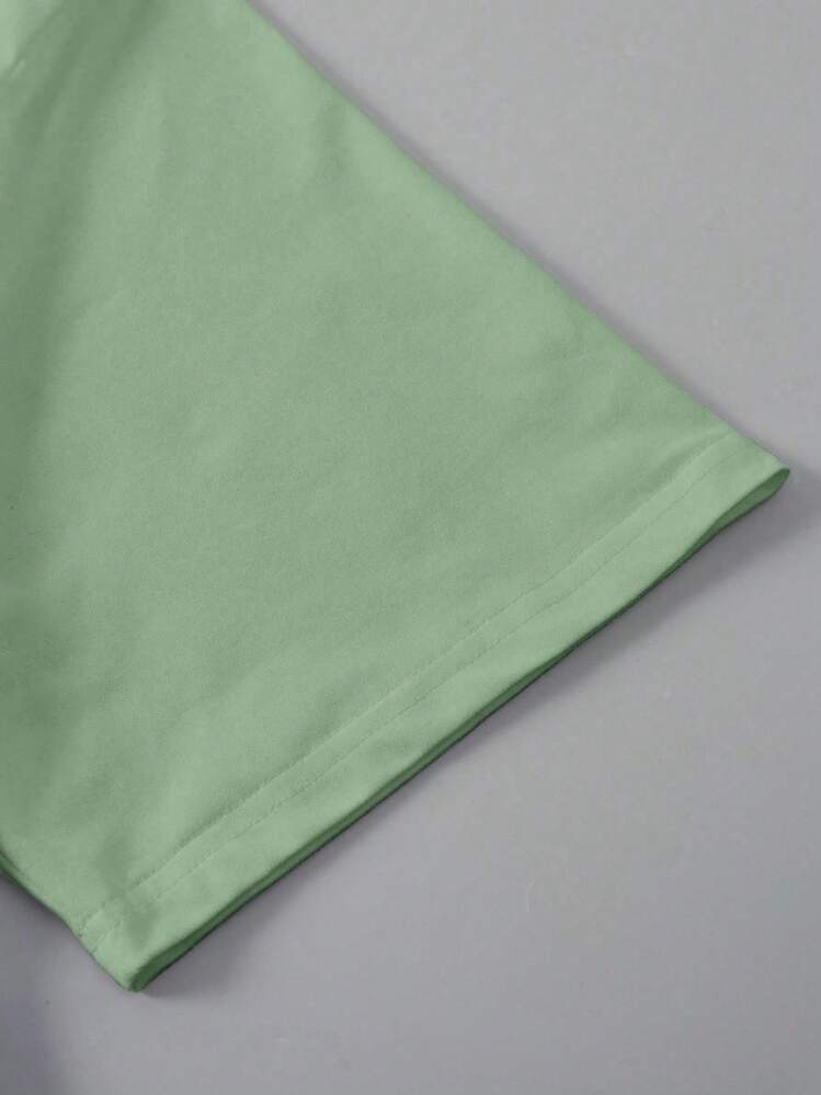 EMERY ROSE Camiseta Bordada Plus Size "O Senhor é o Meu Pastor" | Salmo 23:1 Vestuário Cristão Ovelha Verde-Azulada Campo Vovó Gráfica Camisetas Femininas Tops - Verde Menta - Visão 5