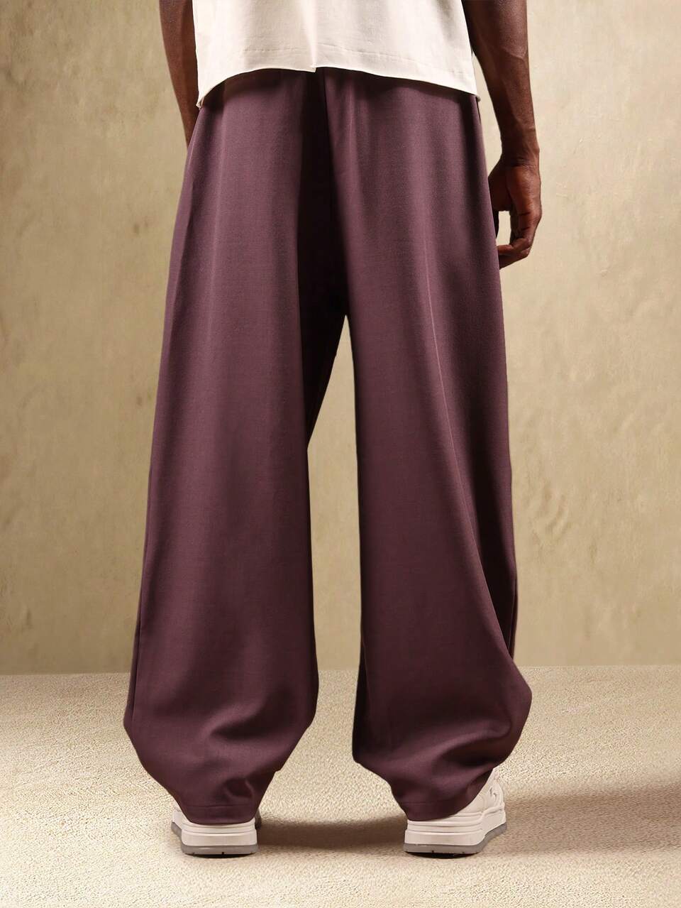 Wide Leg Trousers With Pintuck Detail