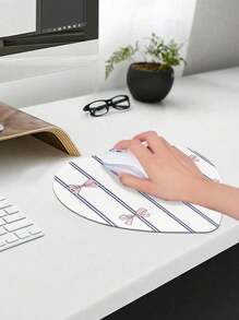 ROMWE Kawaii Cartoon Cute Bowknot Shaped Anti-Slip Waterproof Durable Thick Mouse Pad - White - View 7