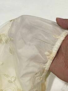 Firerie 2 件套加大码夏季/秋季优雅浪漫假期日常和音乐节金属纹理不均匀下摆露肩上衣和高腰褶皱阔腿裤，适合约会、正式派对、婚礼、性感、通勤、返校、度假、海滩、办公室、生日派对 - 杏色 - 查看 13