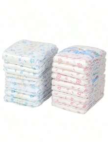 狗狗防漏尿布，超强吸水，一次性（类似尿布/护垫/卫生巾/生理裤），母狗10片/包，公狗12片/包，公狗母狗便后清洁必备用品 - 白色 - 查看 1