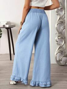 EMERY ROSE Women Pocketed Pleated Loose Casual Denim Jeans