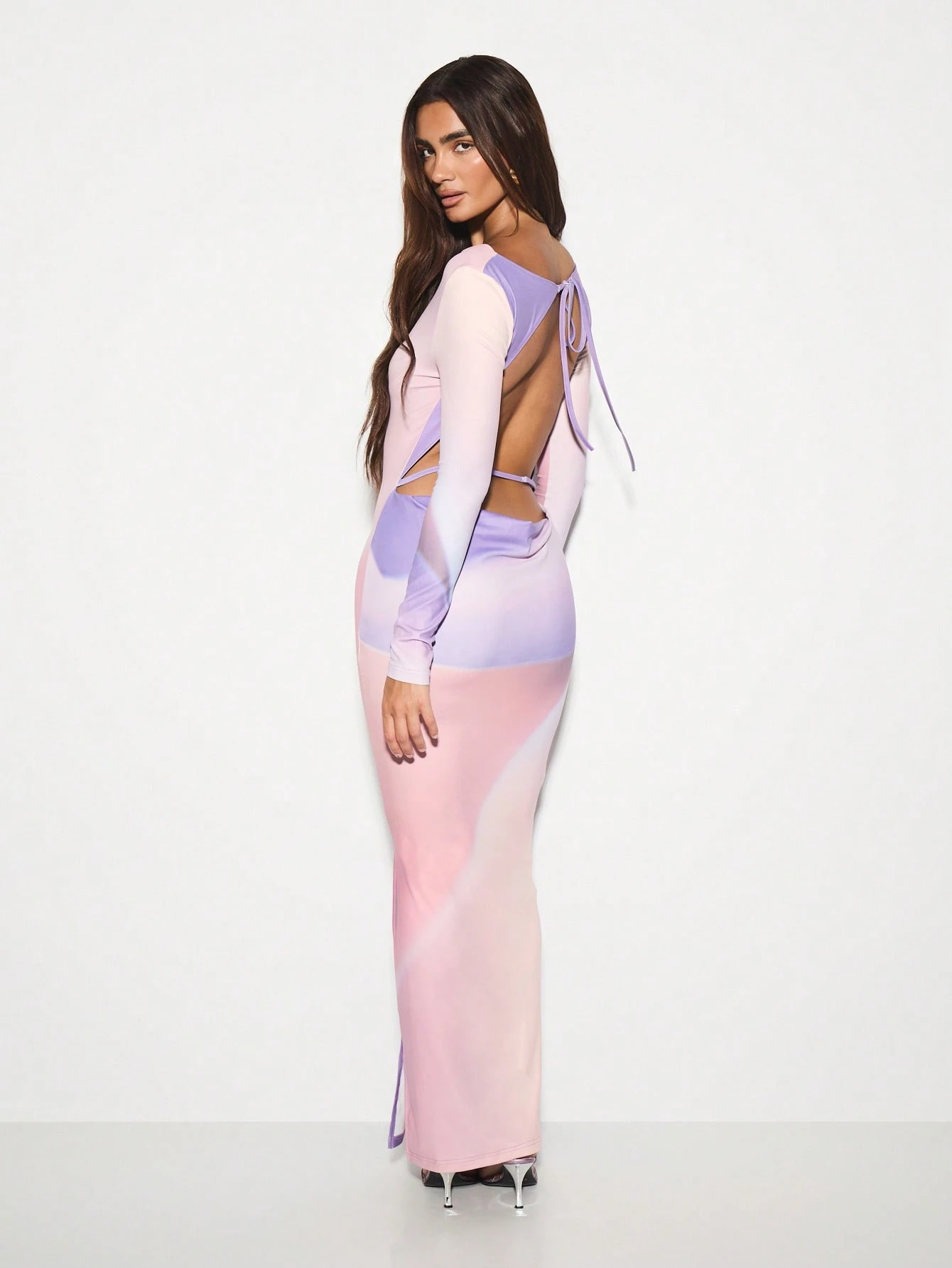 KIZN Bodycon Midi Dress With Open Back And Side Slit